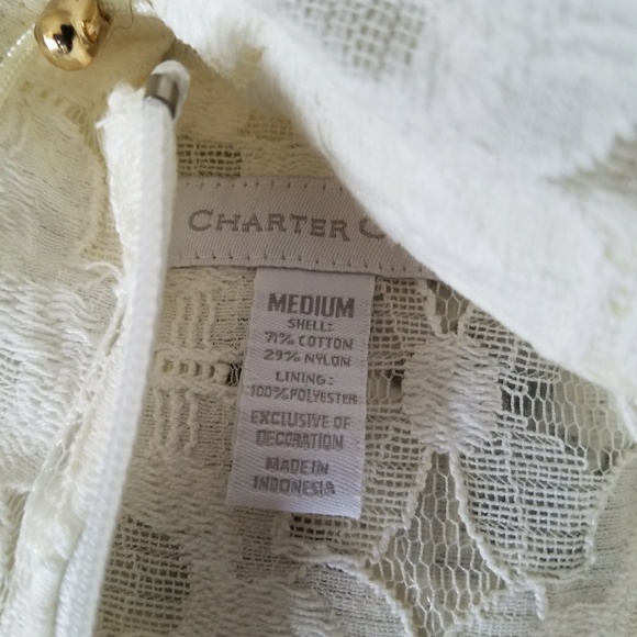 White Charter club floral lace fitted jacket - Picture 5 of 6